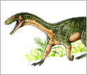 An artist's rendering of <em>T. rhadinus</em> in its ancient habitat.